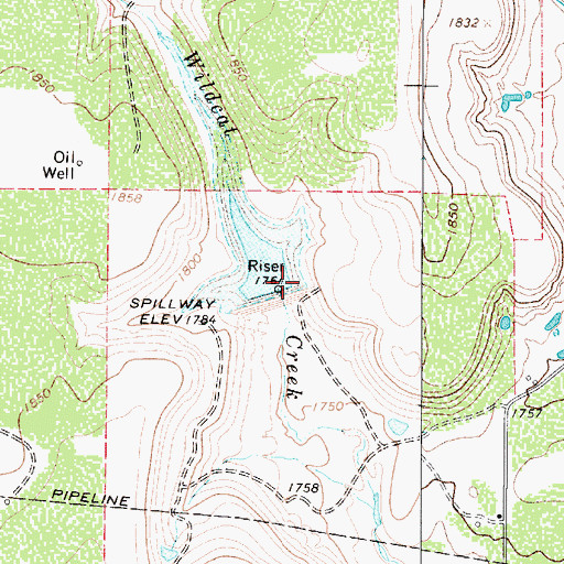 Topographic Map of Soil Conservation Service Site 4 Dam, TX