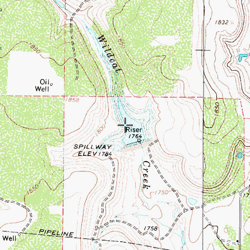 Topographic Map of Soil Conservation Service Site 4 Reservoir, TX