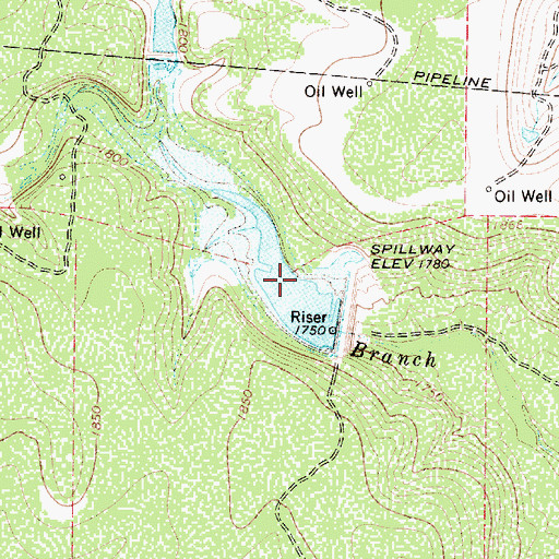 Topographic Map of Soil Conservation Service Site 3 Reservoir, TX