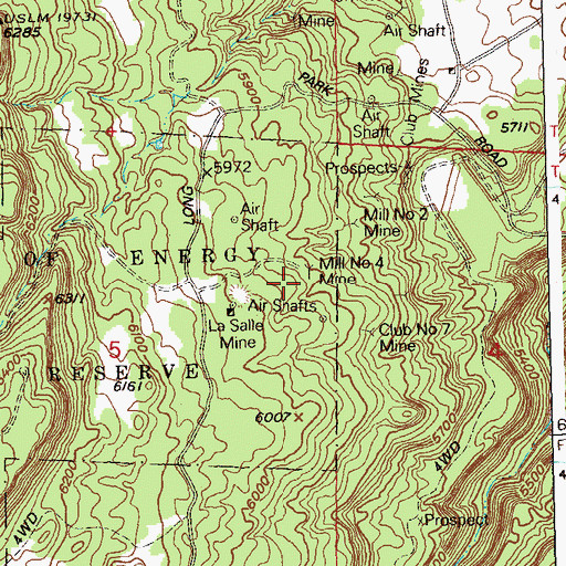 Topographic Map of Mill Number 4 Mine, CO