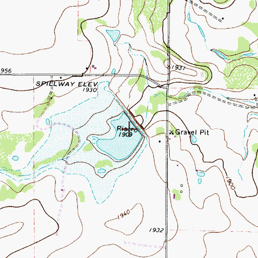Topographic Map of Soil Conservation Service Site 33 Dam, TX