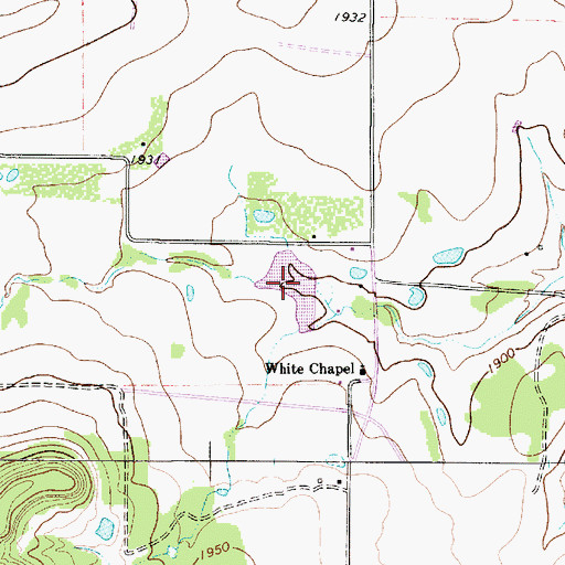 Topographic Map of Soil Conservation Service Site 35 Reservoir, TX