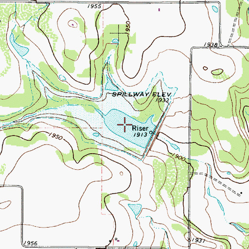Topographic Map of Soil Conservation Service Site 34a Reservoir, TX