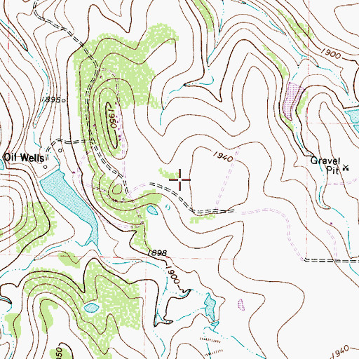 Topographic Map of Hughes Dam, TX