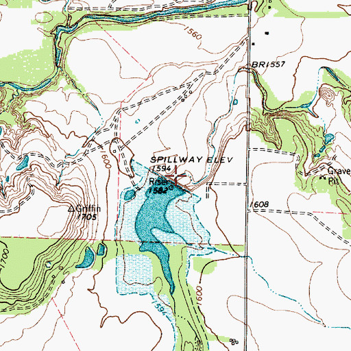 Topographic Map of Soil Conservation Service Site 31 Dam, TX