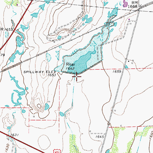 Topographic Map of Soil Conservation Service Site 6a Dam, TX