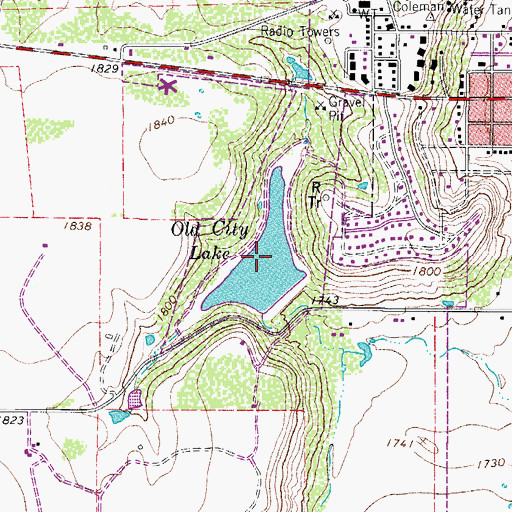 Topographic Map of Soil Conservation Service Site 38a Reservoir, TX