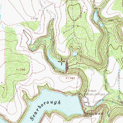 Topographic Map of Soil Conservation Service Site 25b Dam, TX