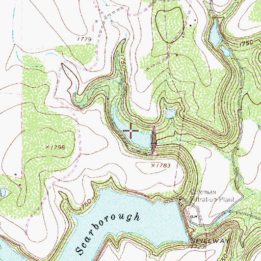 Topographic Map of Soil Conservation Service Site 25b Reservoir, TX