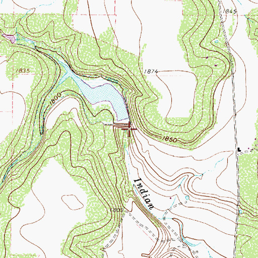 Topographic Map of Soil Conservation Service Site 25a Dam, TX