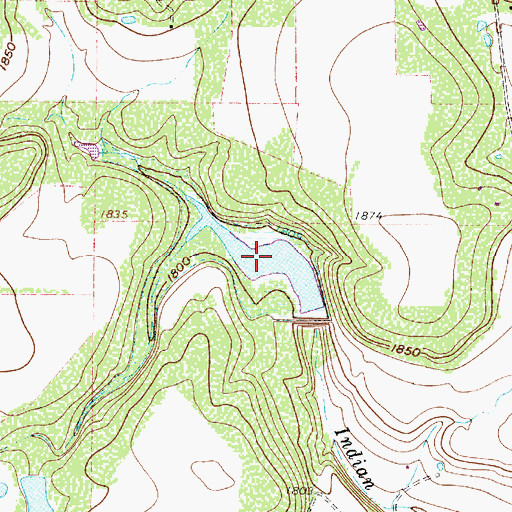 Topographic Map of Soil Conservation Service Site 25a Reservoir, TX