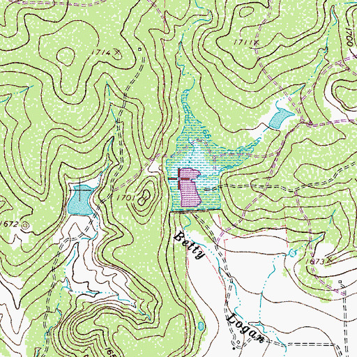 Topographic Map of Soil Conservation Service Site 5 Reservoir, TX