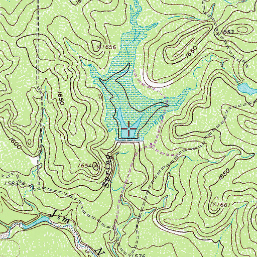 Topographic Map of Soil Conservation Service Site 6 Dam, TX