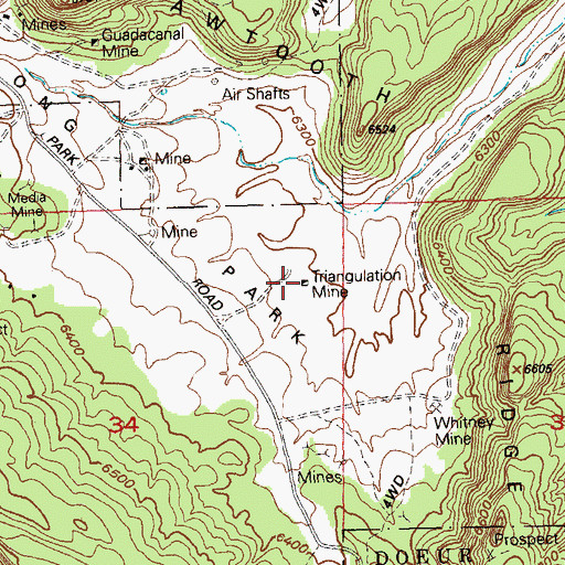 Topographic Map of Triangulation Mine, CO