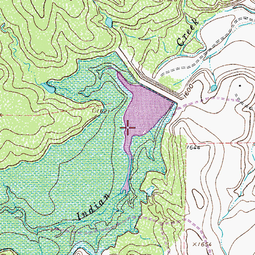 Topographic Map of Soil Conservation Service Site 25 Reservoir, TX