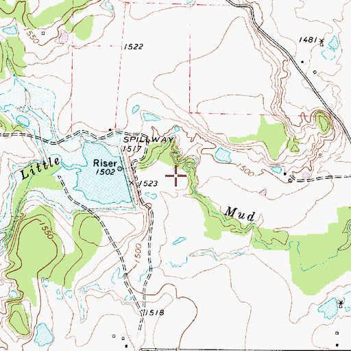 Topographic Map of Soil Conservation Service Site 27 Dam, TX