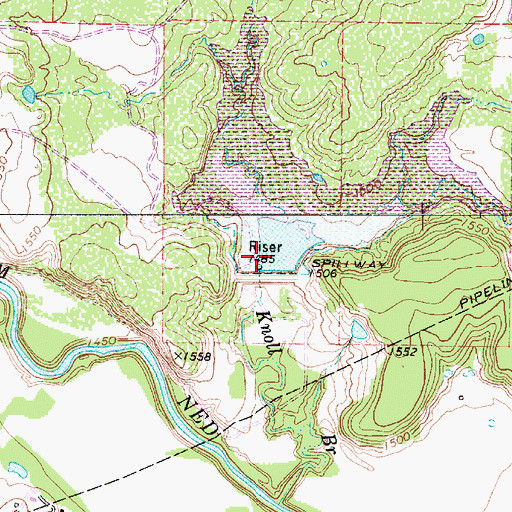 Topographic Map of Soil Conservation Service Site 2 Dam, TX