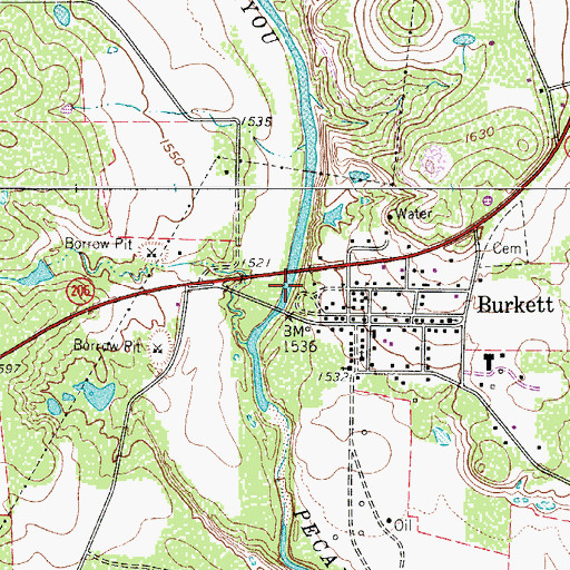 Topographic Map of Burkett City Dam, TX