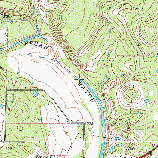 Topographic Map of Burkett Lake, TX
