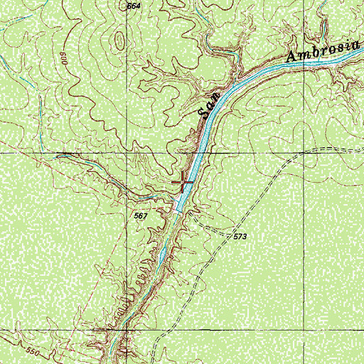 Topographic Map of Briscoe Ranch Dam, TX