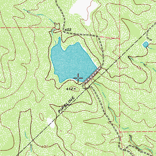 Topographic Map of Traylor Lake Dam, TX