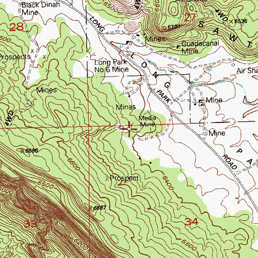 Topographic Map of Media Mine, CO