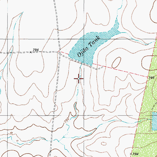 Topographic Map of Briscoe Lake, TX