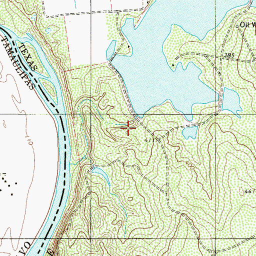 Topographic Map of Rancho Blanco Lake, TX