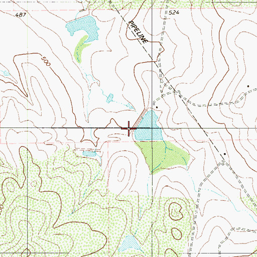 Topographic Map of Clark Dam, TX