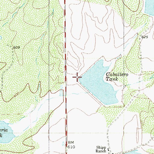 Topographic Map of Vaquillas Lake Number 1 Dam, TX