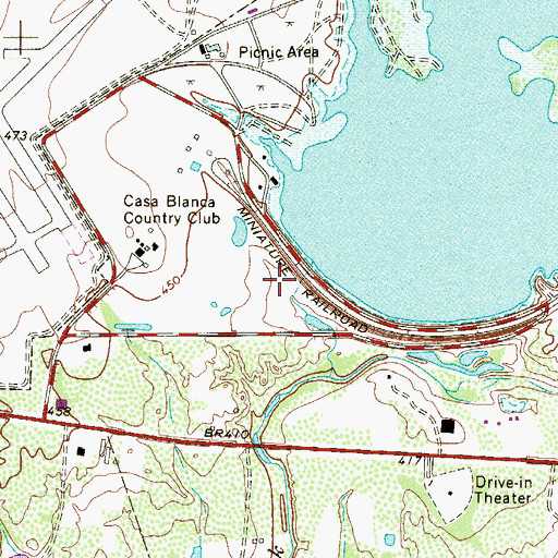 Topographic Map of Casa Blanca Dam, TX