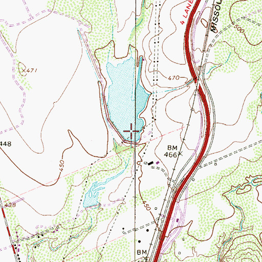 Topographic Map of Manadas Creek Lake Dam, TX