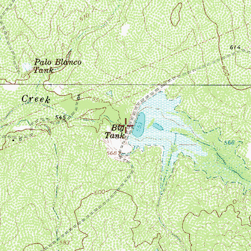 Topographic Map of Retama Lake Dam, TX
