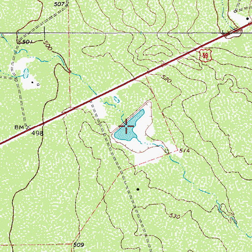 Topographic Map of Gates Lake, TX