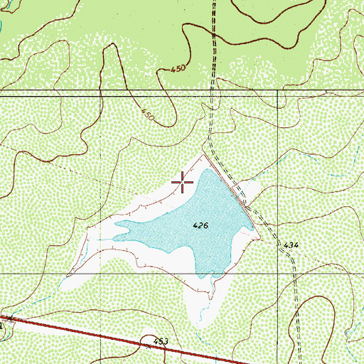 Topographic Map of Nunley Lake Dam, TX