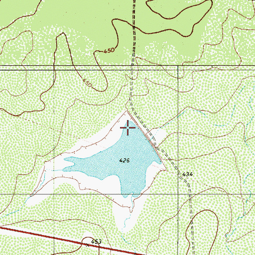 Topographic Map of Nunley Lake, TX