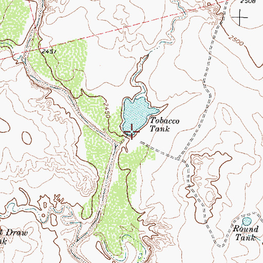 Topographic Map of Anderson Tobacco Tank Dam, TX
