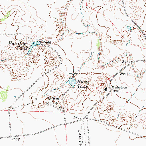 Topographic Map of Anderson Home Tank Dam, TX