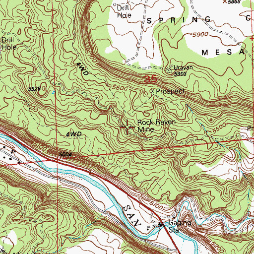 Topographic Map of Rock Raven Mine, CO