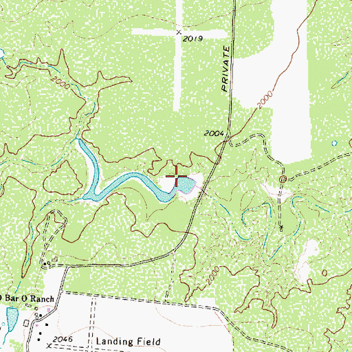 Topographic Map of Bilby Wallace Ranch Lake Dam, TX