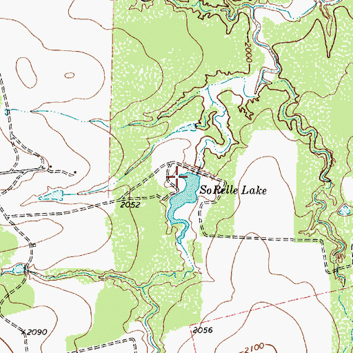 Topographic Map of So Relle Lake Dam, TX