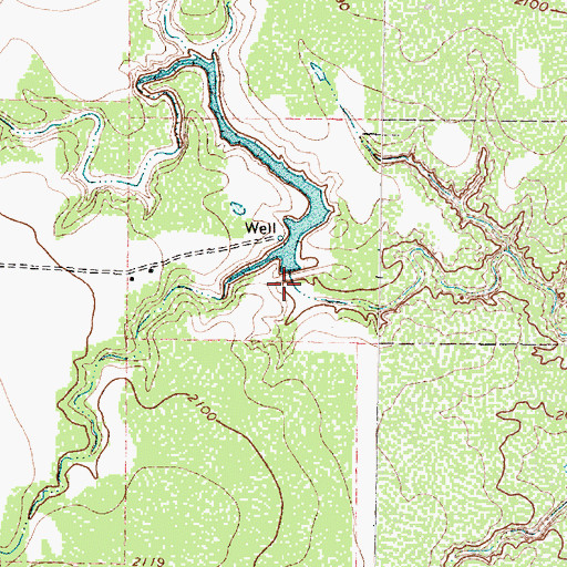Topographic Map of Mrs J H Brown Lake Dam, TX