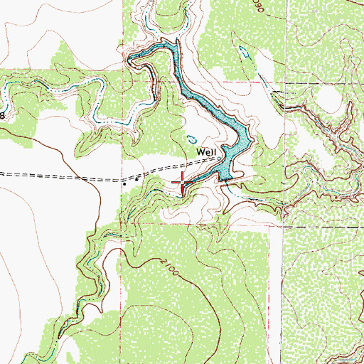 Topographic Map of Mrs J H Brown Lake, TX