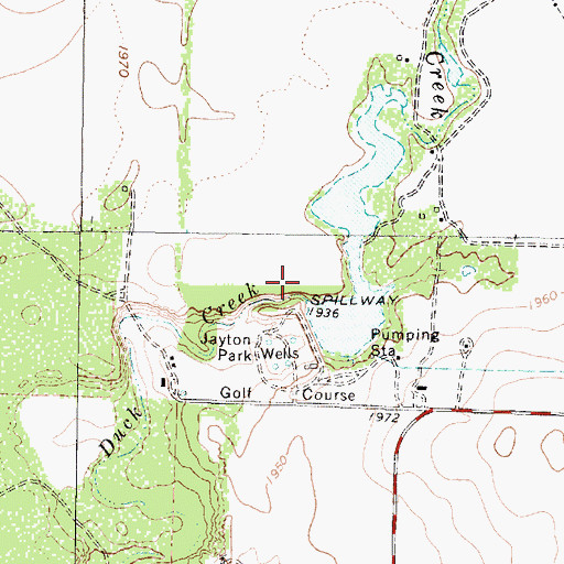 Topographic Map of City Jayton Lake Dam, TX
