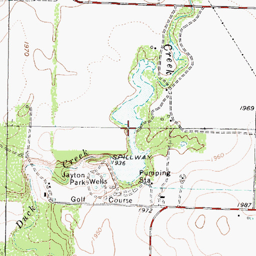 Topographic Map of Jayton City Lake, TX