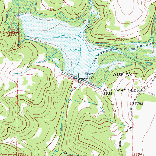 Topographic Map of Soil Conservation Service Site 1 Dam, TX