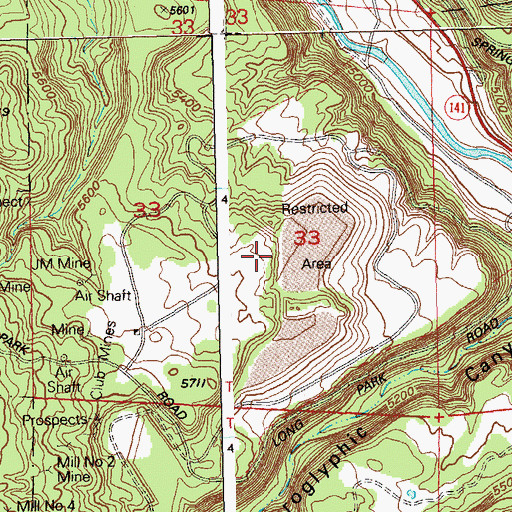 Topographic Map of Club Mines, CO