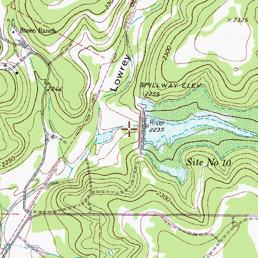Topographic Map of Soil Conservation Service Site 10 Dam, TX