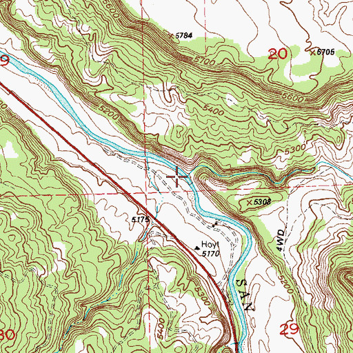 Topographic Map of Box Canyon, CO