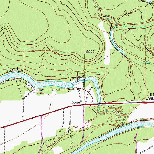 Topographic Map of Clear Creek Lake Dam, TX